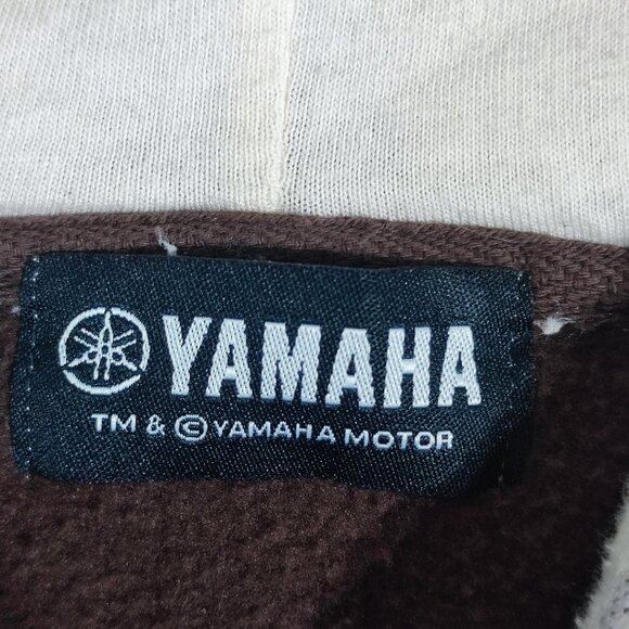 Yamaha Level Wear pull over hoodie thick fleece men's size XL brown loose fit - Picture 4 of 10